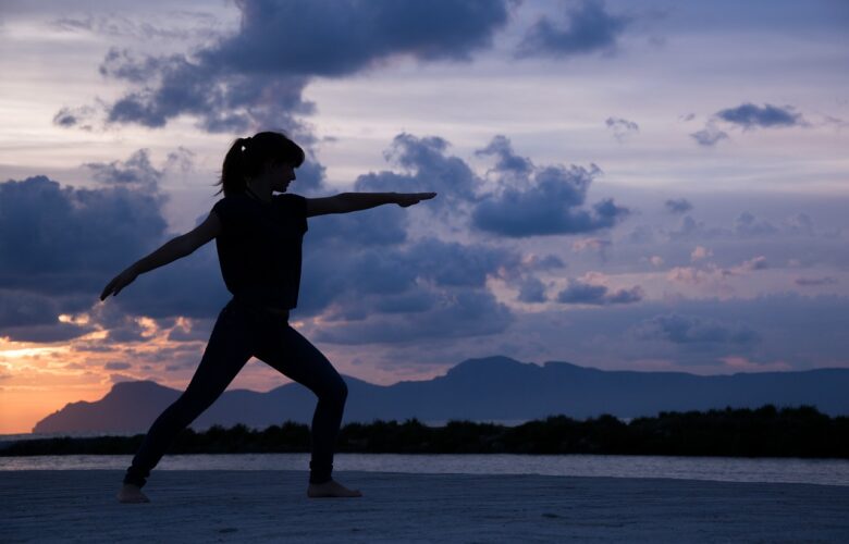 girl, yoga, beach